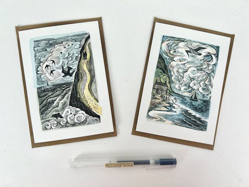 Pack Of 10 Cornish Path & The Wild Silence Notecards & Envelops