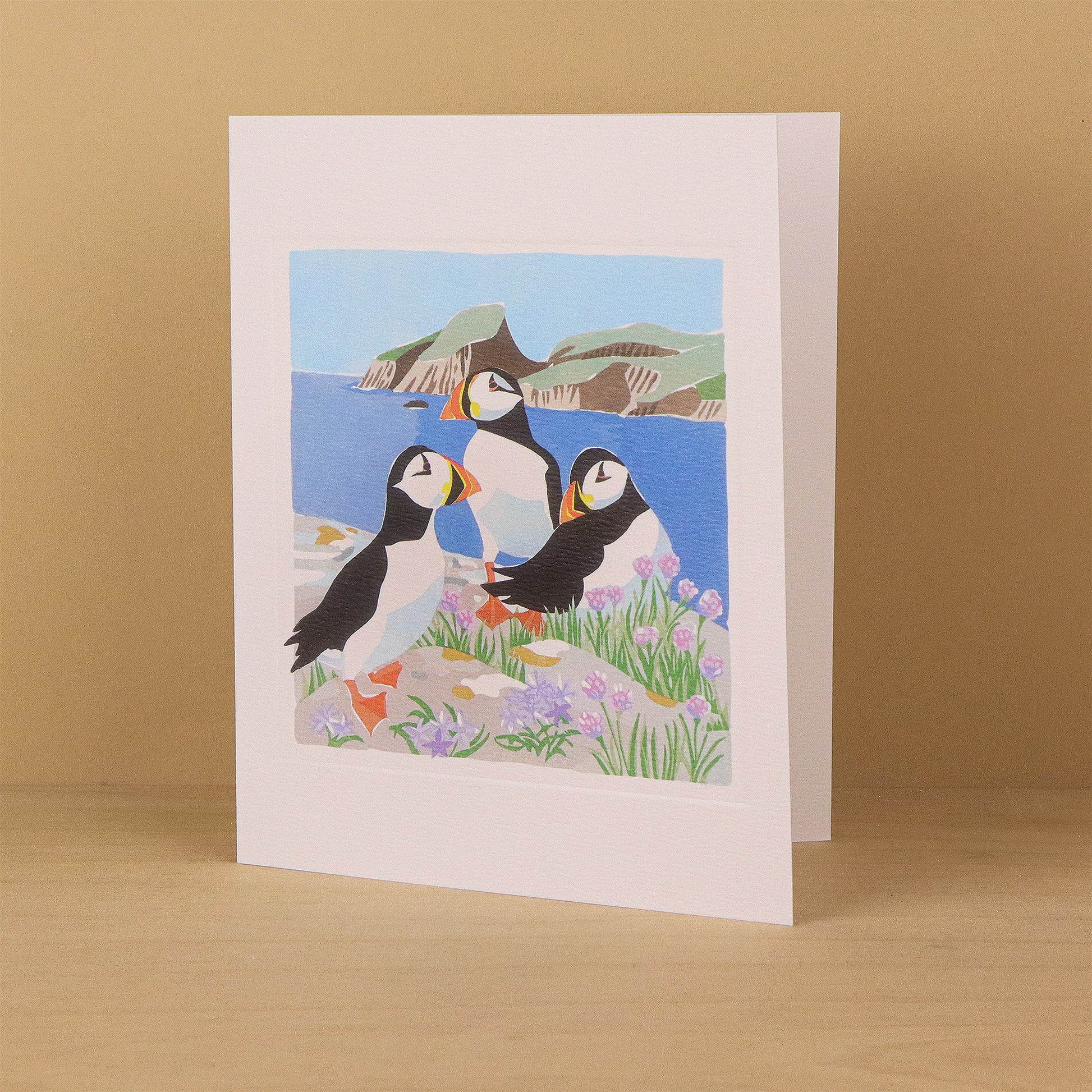 Puffins & Sheep Rock, Fair Isle Blank Card