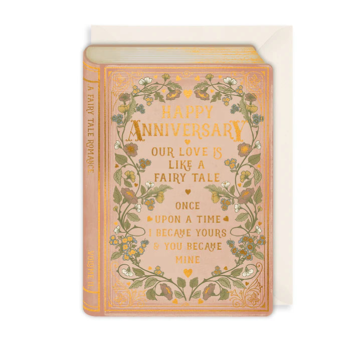 A Fairy Tale Romance Book Anniversary Card