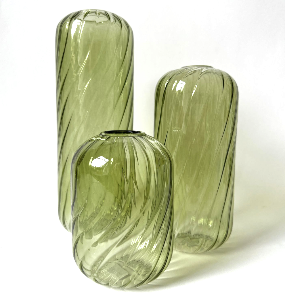 Green Fleur Vases