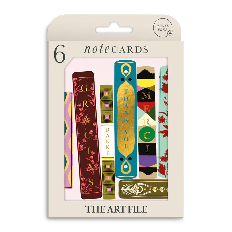 Set Of 6 Book Thank You Card Pack