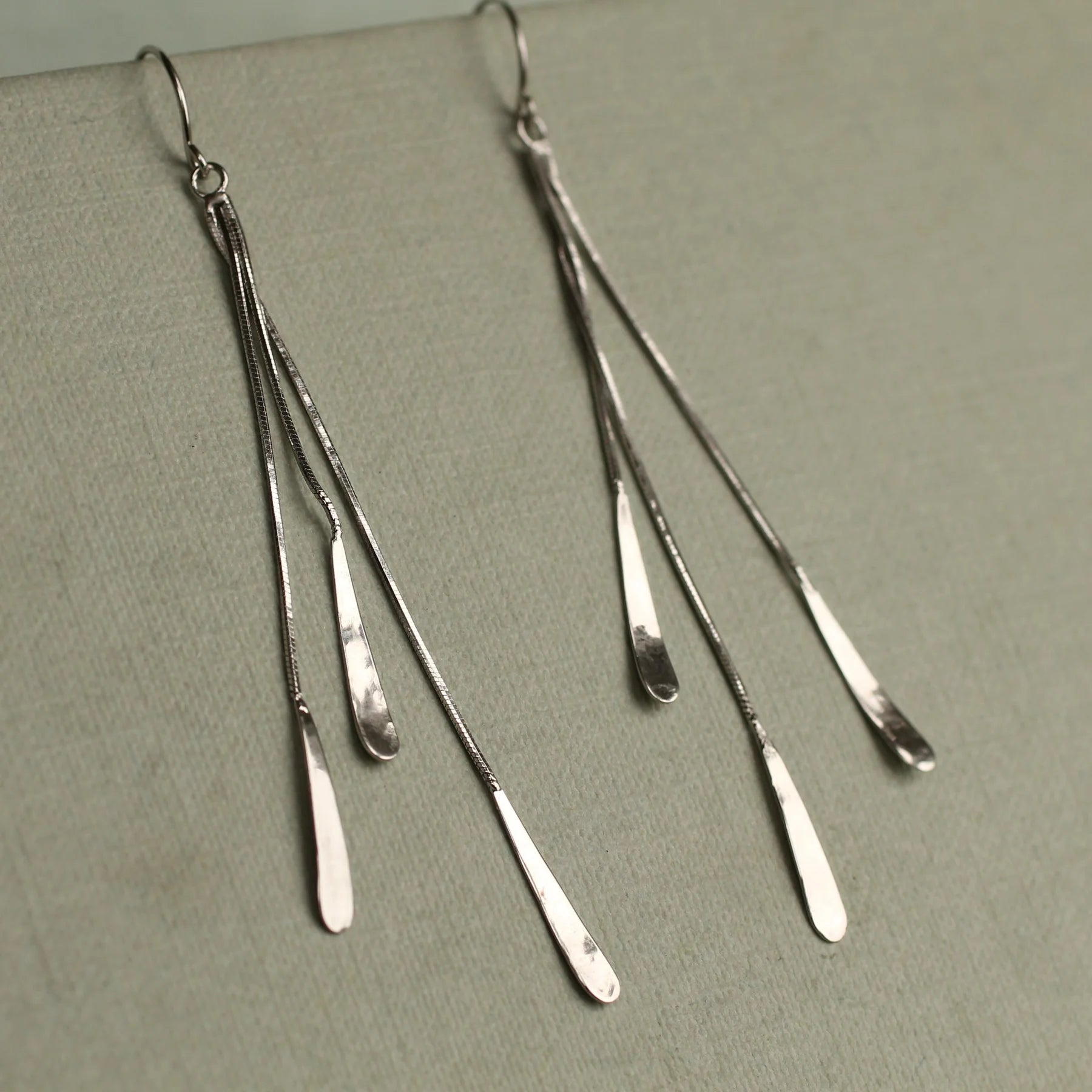 Silver Ribbon Earrings