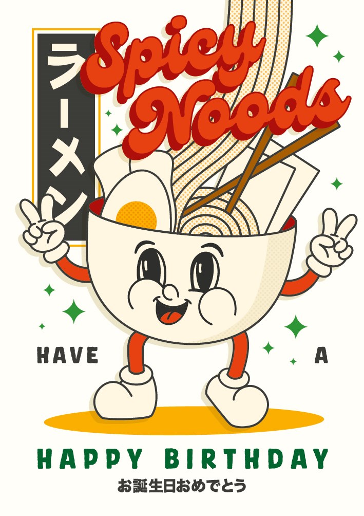 Spicy Noods Birthday Card