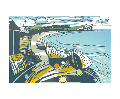 The Beach At Budleigh Blank Card
