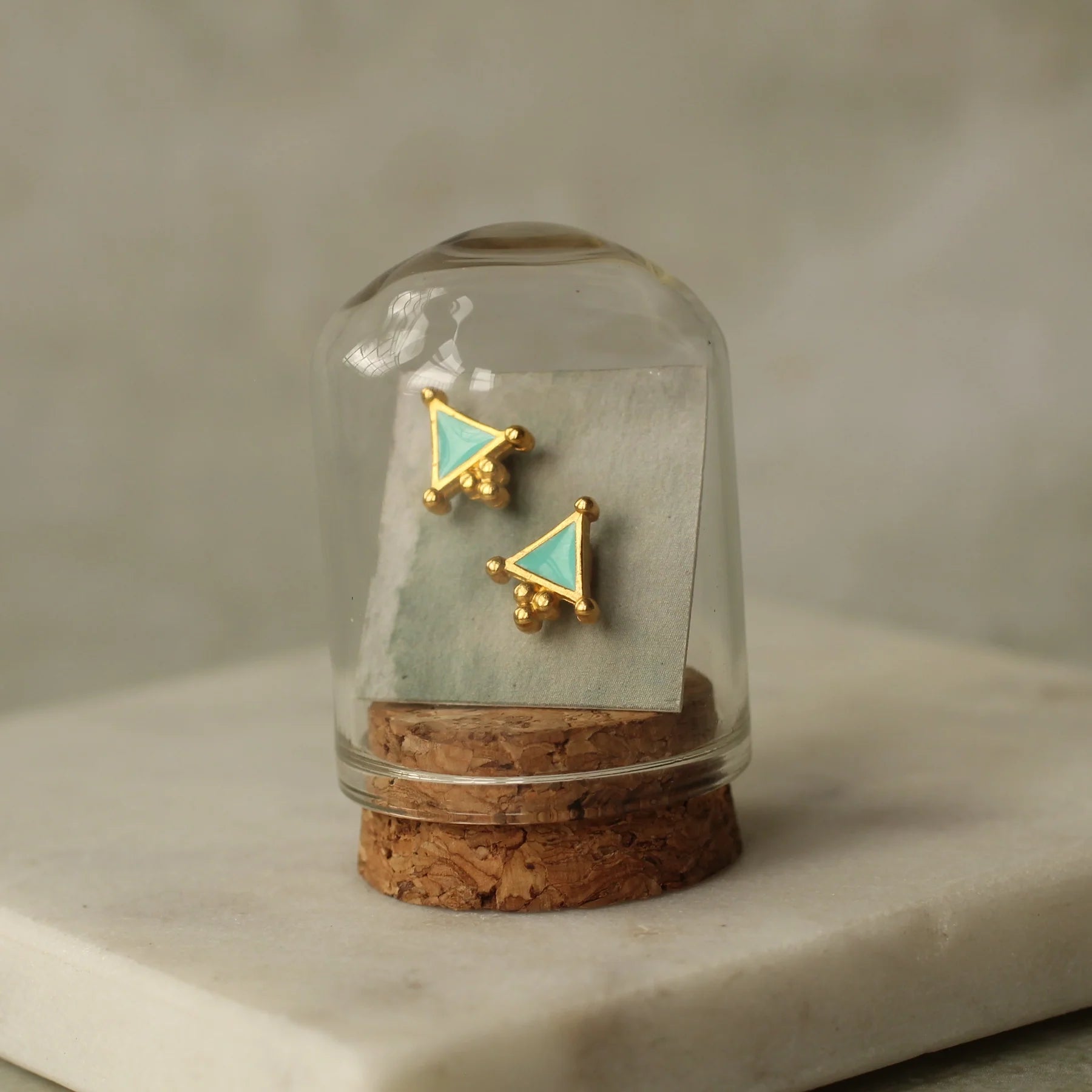 Turquoise Triangle Earrings