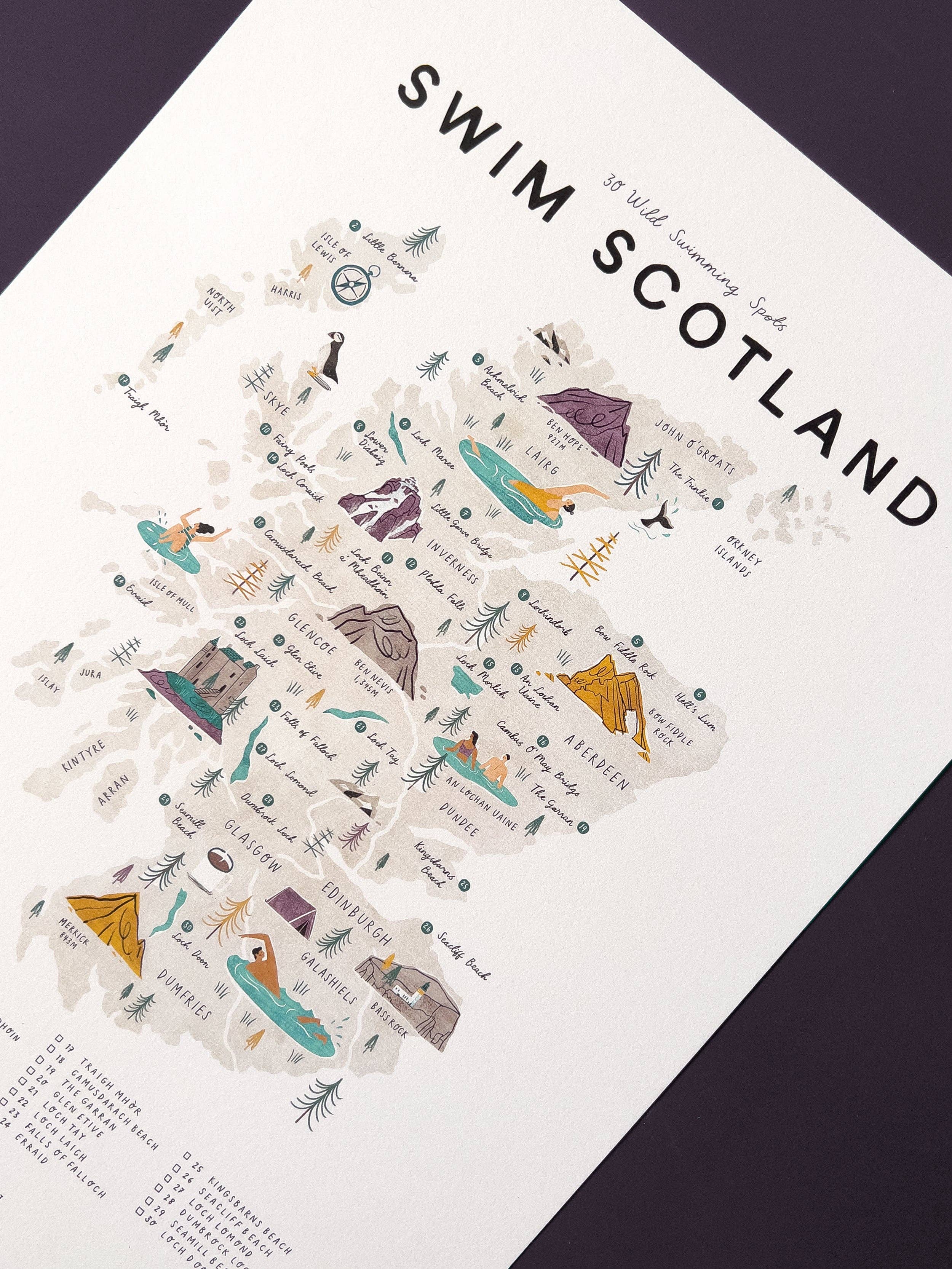 Swim Scotland A3 Map Checklist