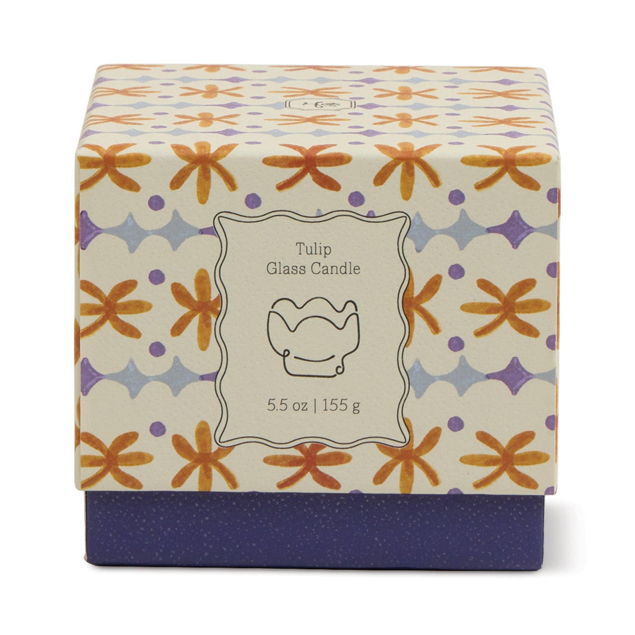 Orange & Blue Glass Candle - Garden & Grove