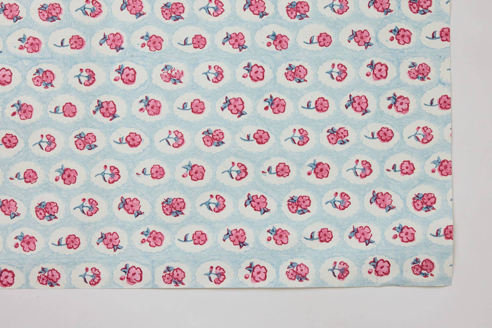 Scallop Tiles Pink Sorbet Block Printed Wrapping Paper