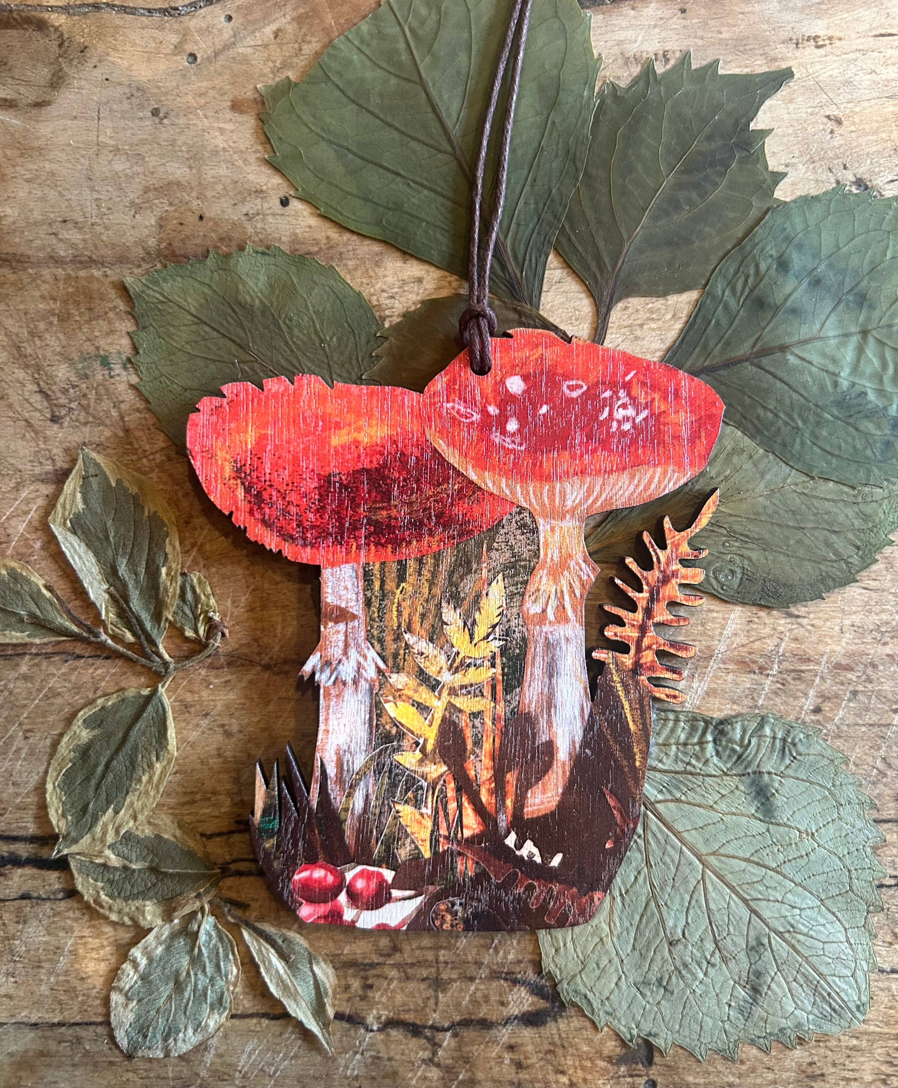 Toadstools Birch Plywood Decoration