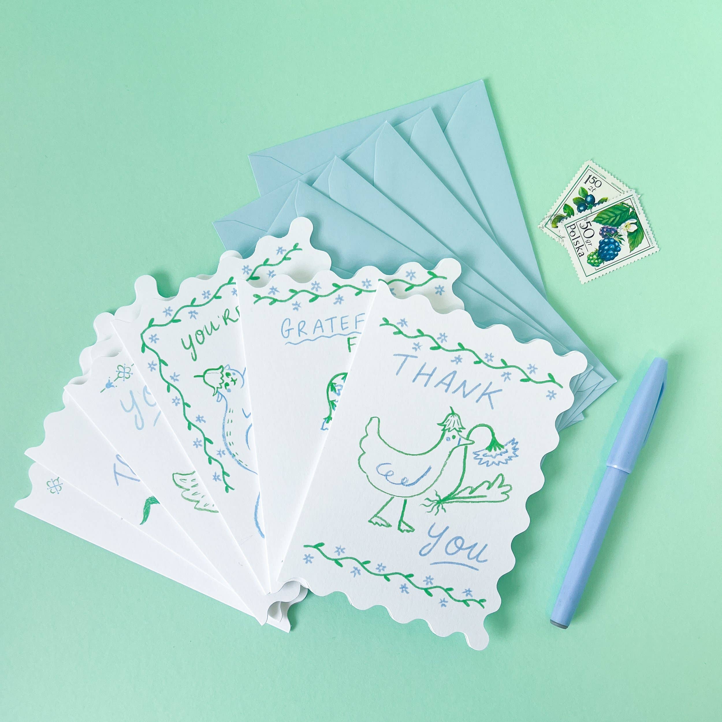 Lucky Duck Scalloped Card