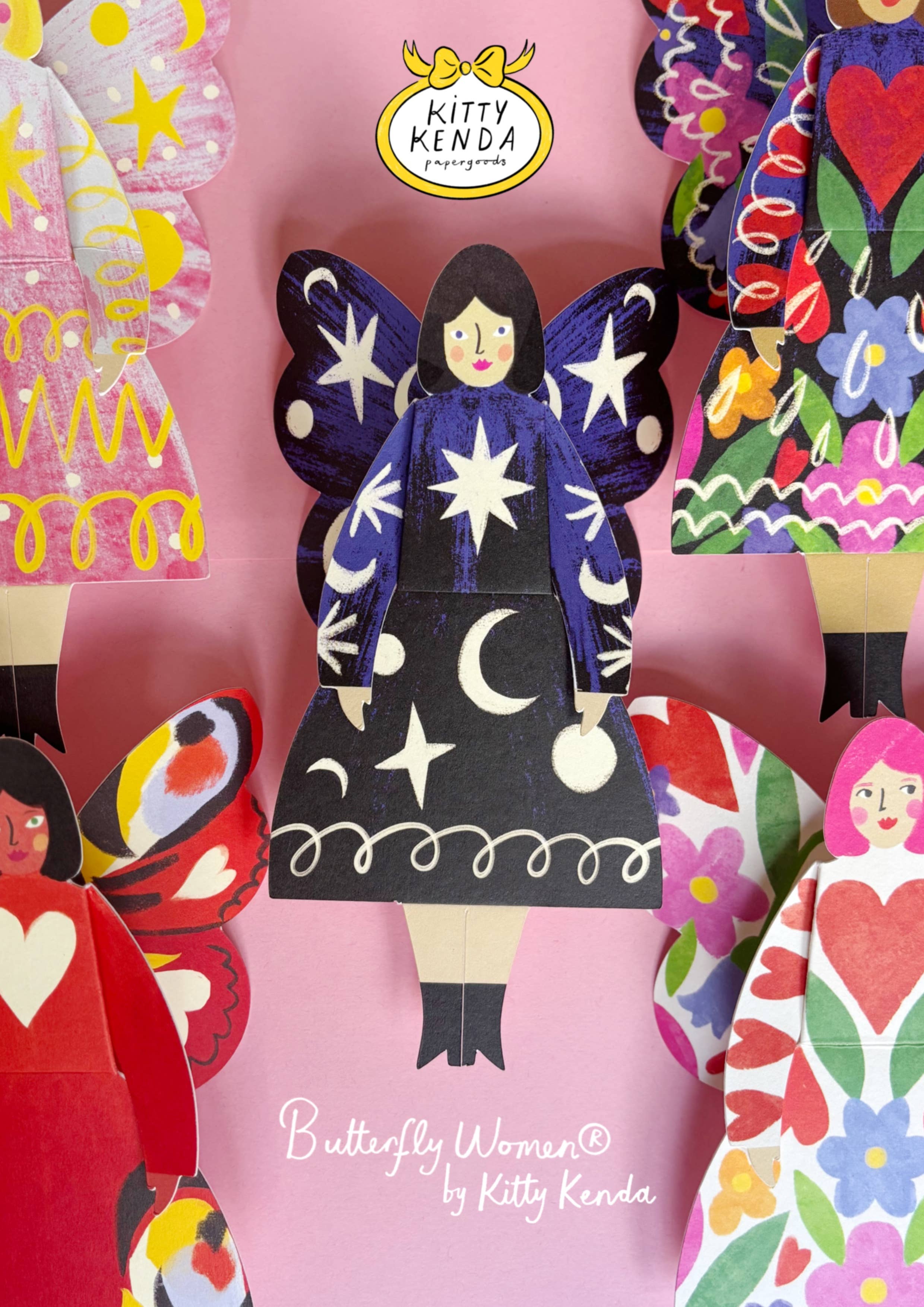 Cosmic Butterfly Woman Card