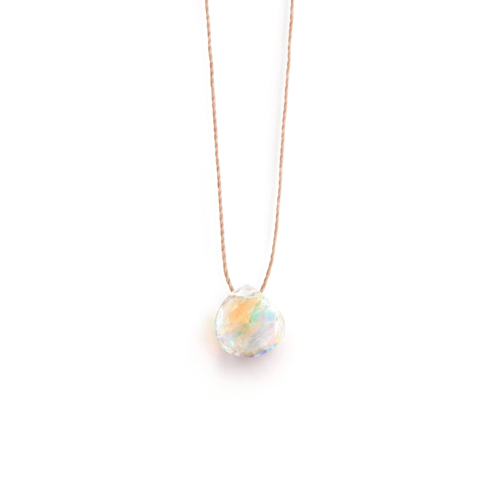 Rainbow Quartz Fine Cord Necklace