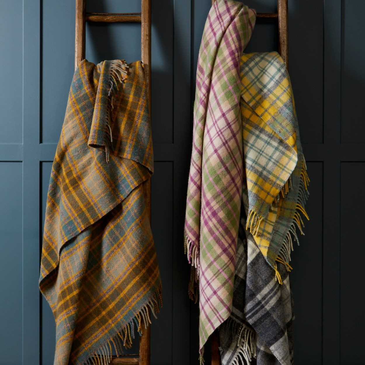 Cottage Mustard Check Throw