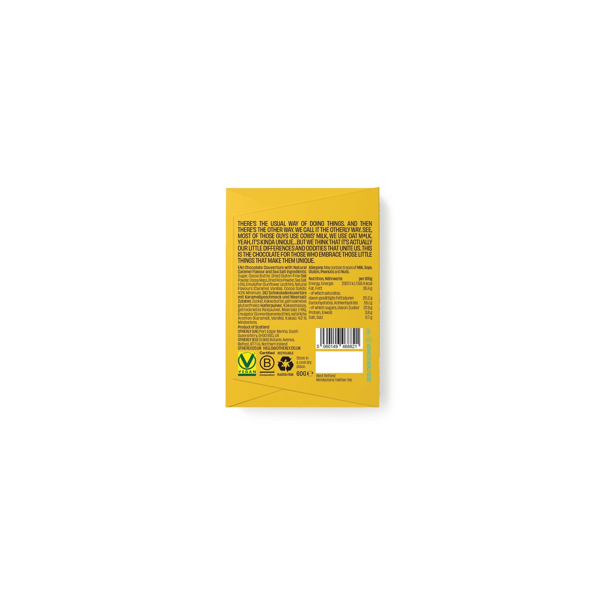 Salted Caramel Oatm*lk Chocolate Bar 60g