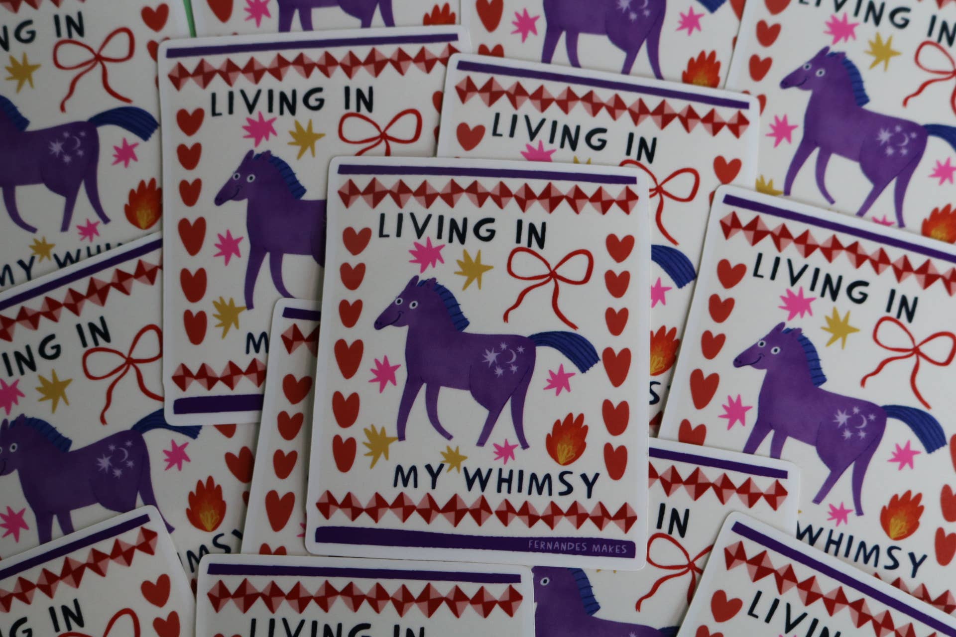 Living In My Whimsy Horse Glossy Vinyl Sticker