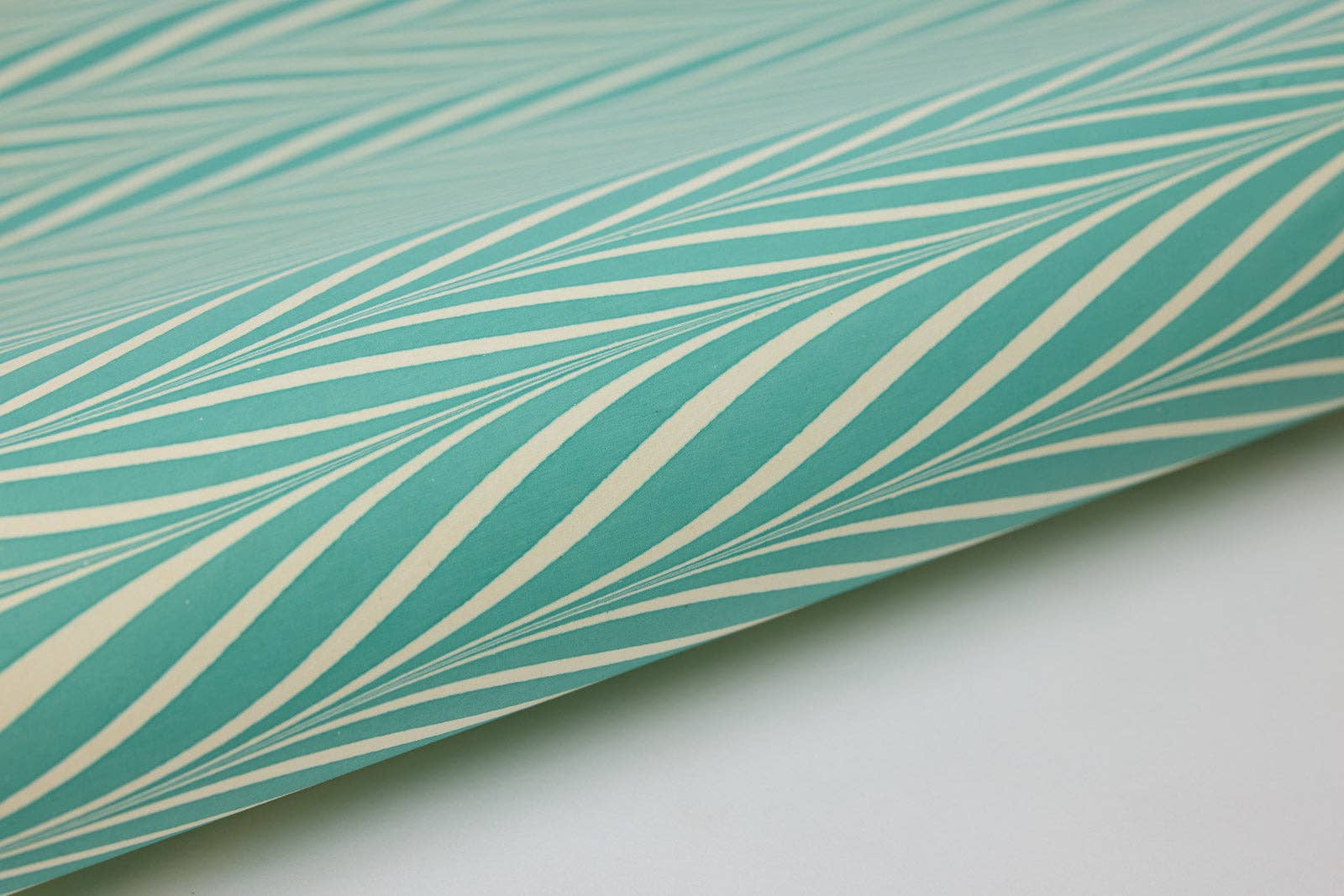 Candy Stripes Turquoise Hand Marbled Wrapping Paper