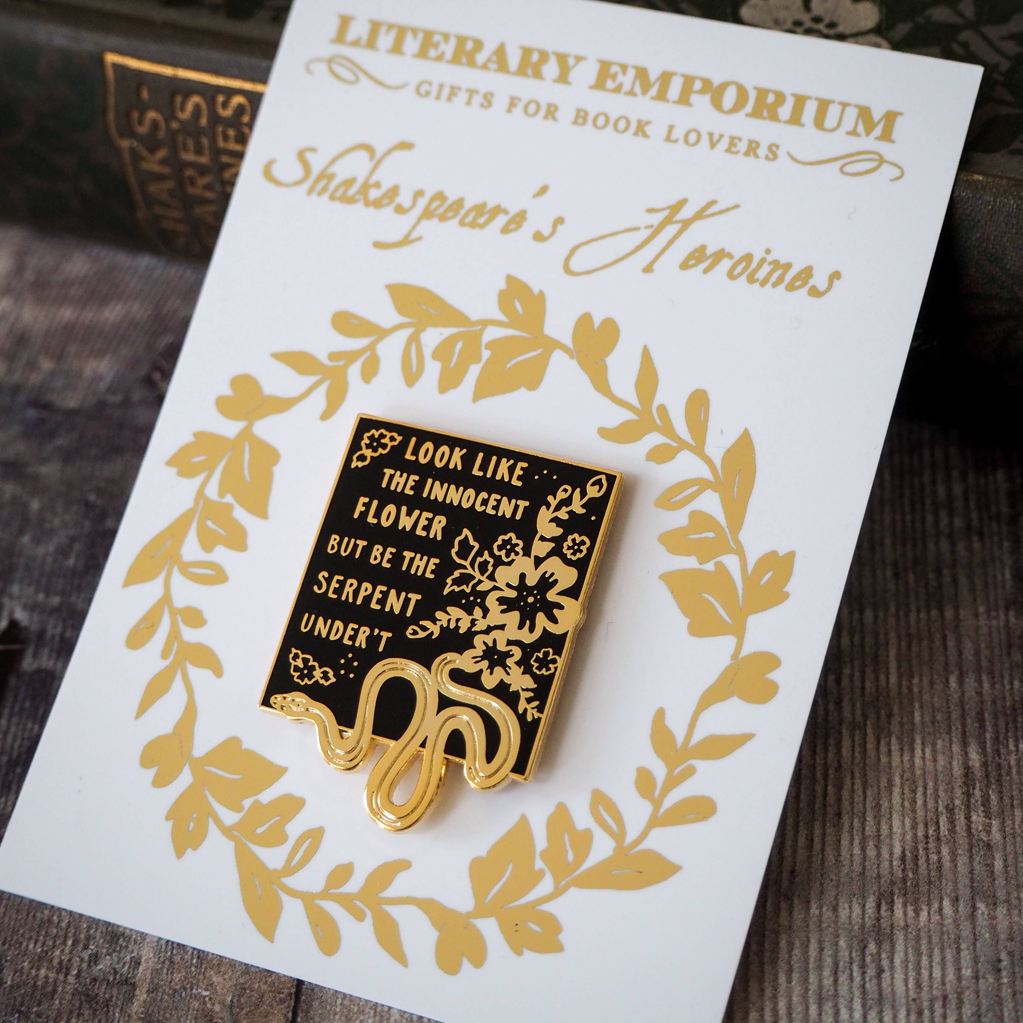 Lady Macbeth Snake Enamel Pin Badge
