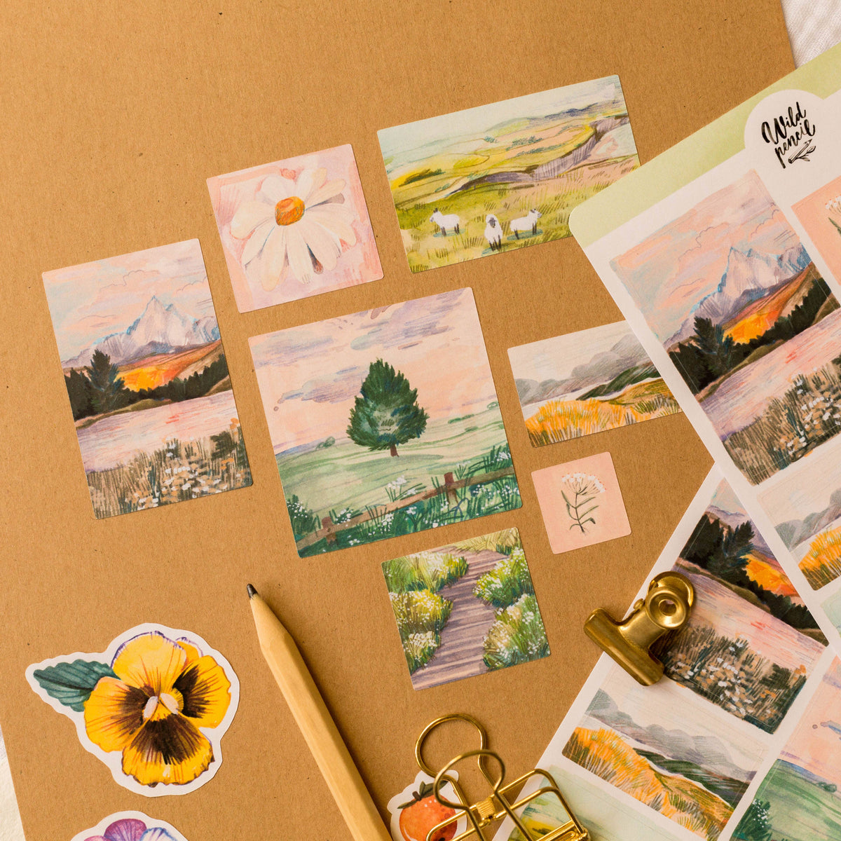 Sunrise Landcapes Sticker Sheet