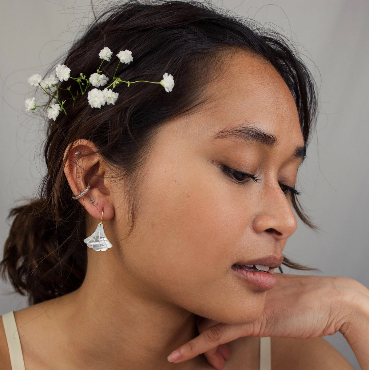 Mother of Pearl Art Deco Earrings