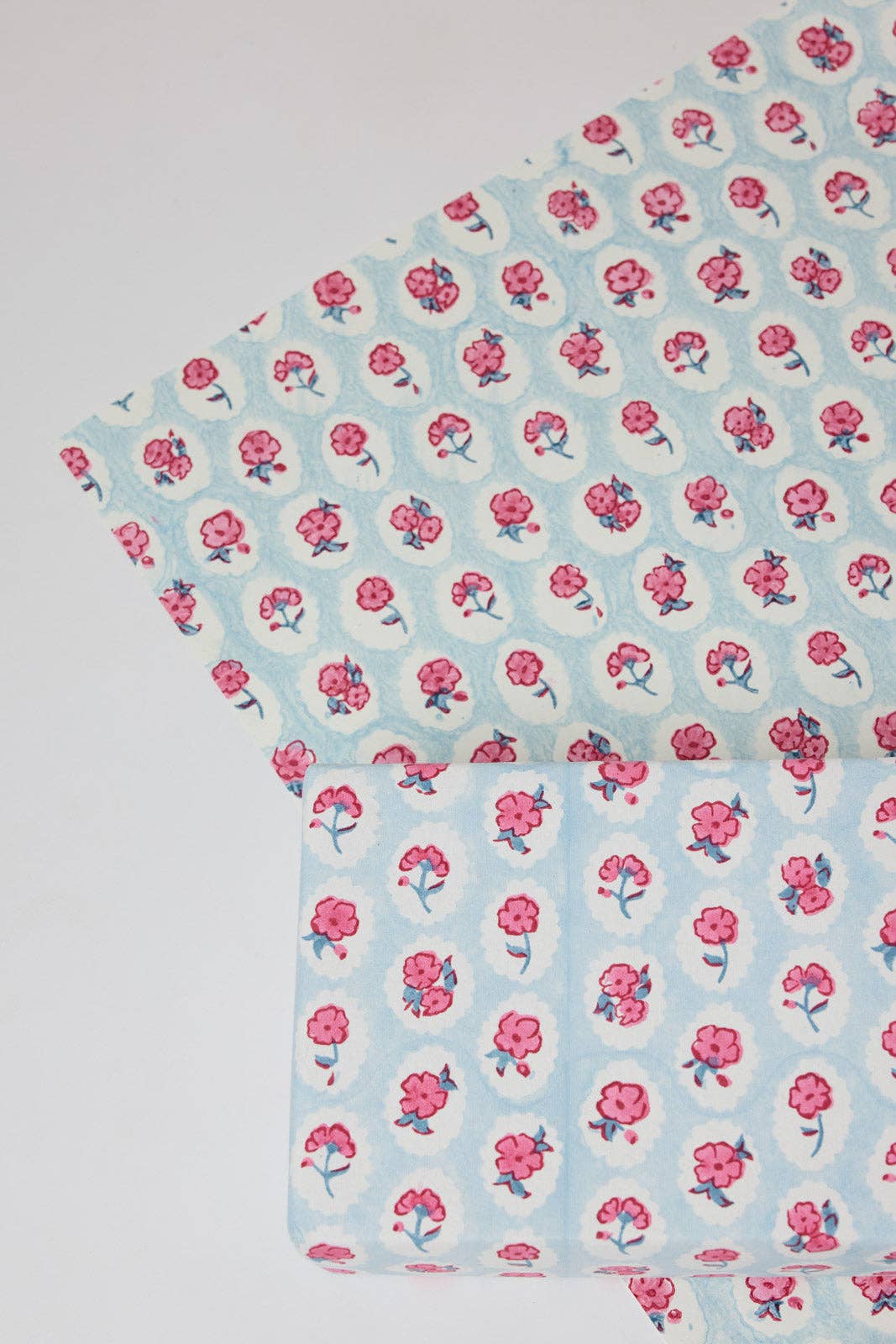 Scallop Tiles Pink Sorbet Block Printed Wrapping Paper