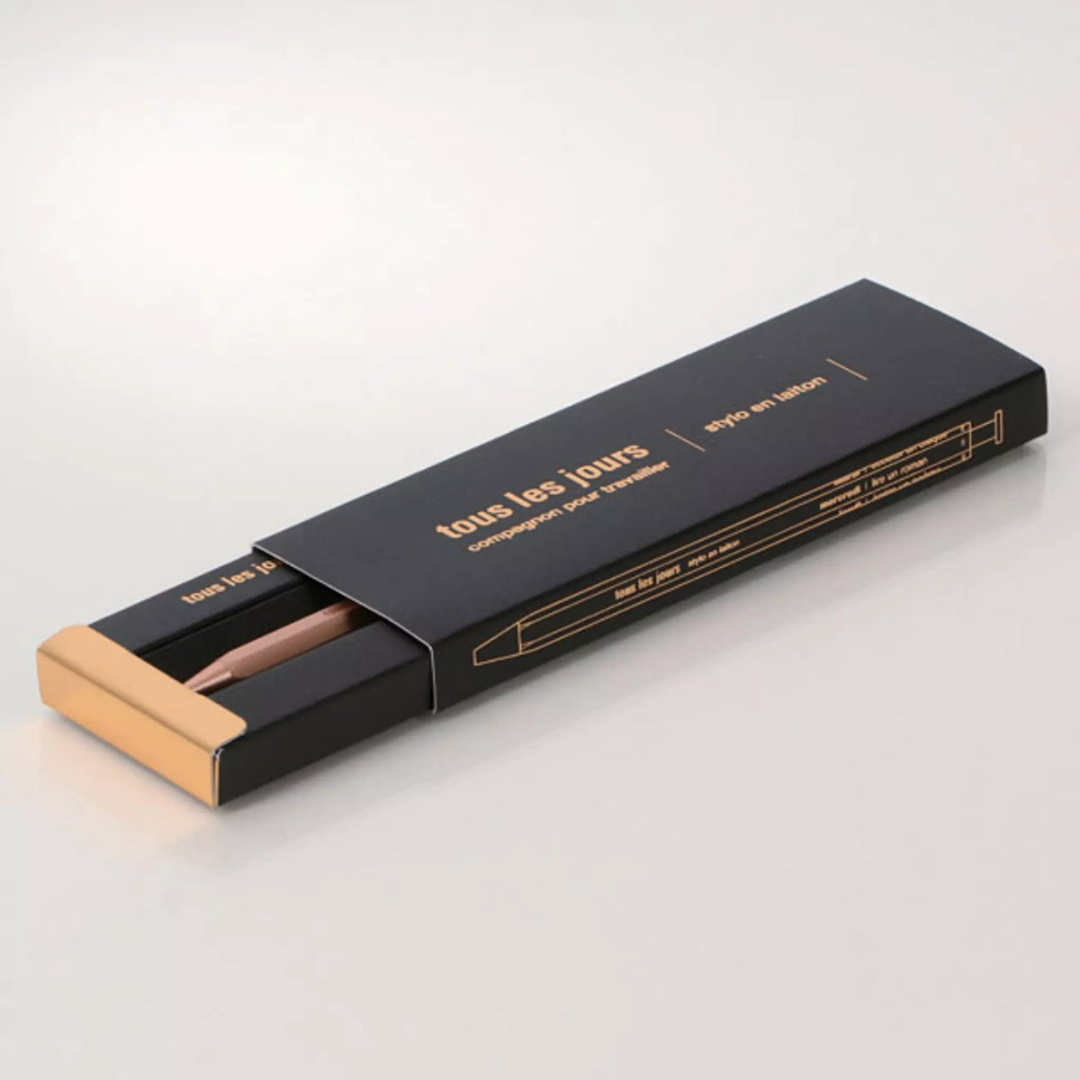 Tous Les Jour Brass Ball Point Pen - Champagne Pink