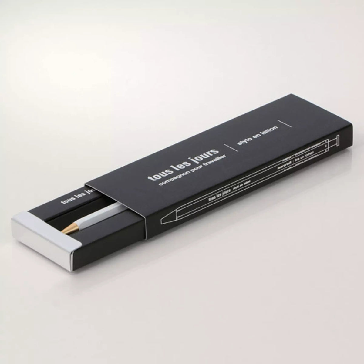 Tous Les Jour Brass Ball Point Pen - White