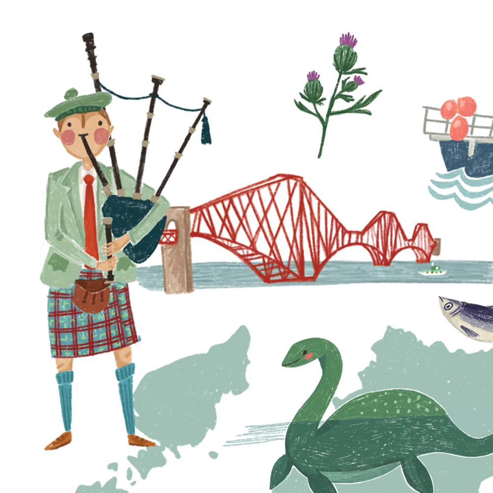 Scotland Loves You Art Print - A4