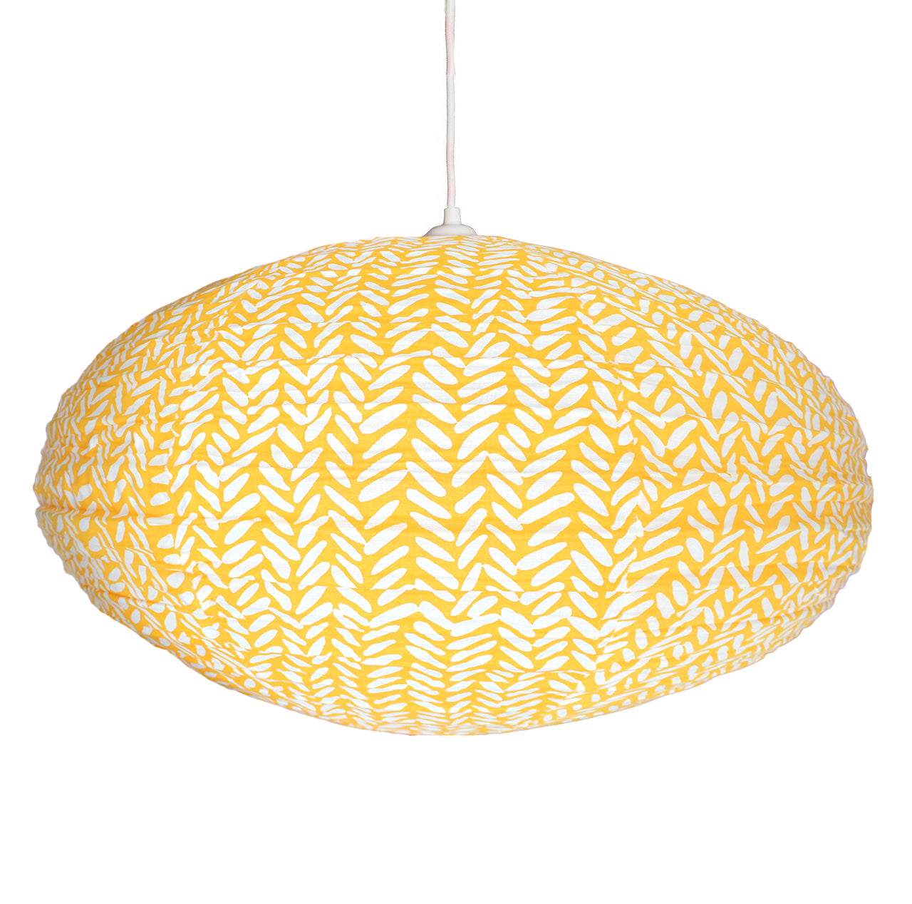 Large 80cm Cream & Marigold Rice Cotton Pendant Lampshade