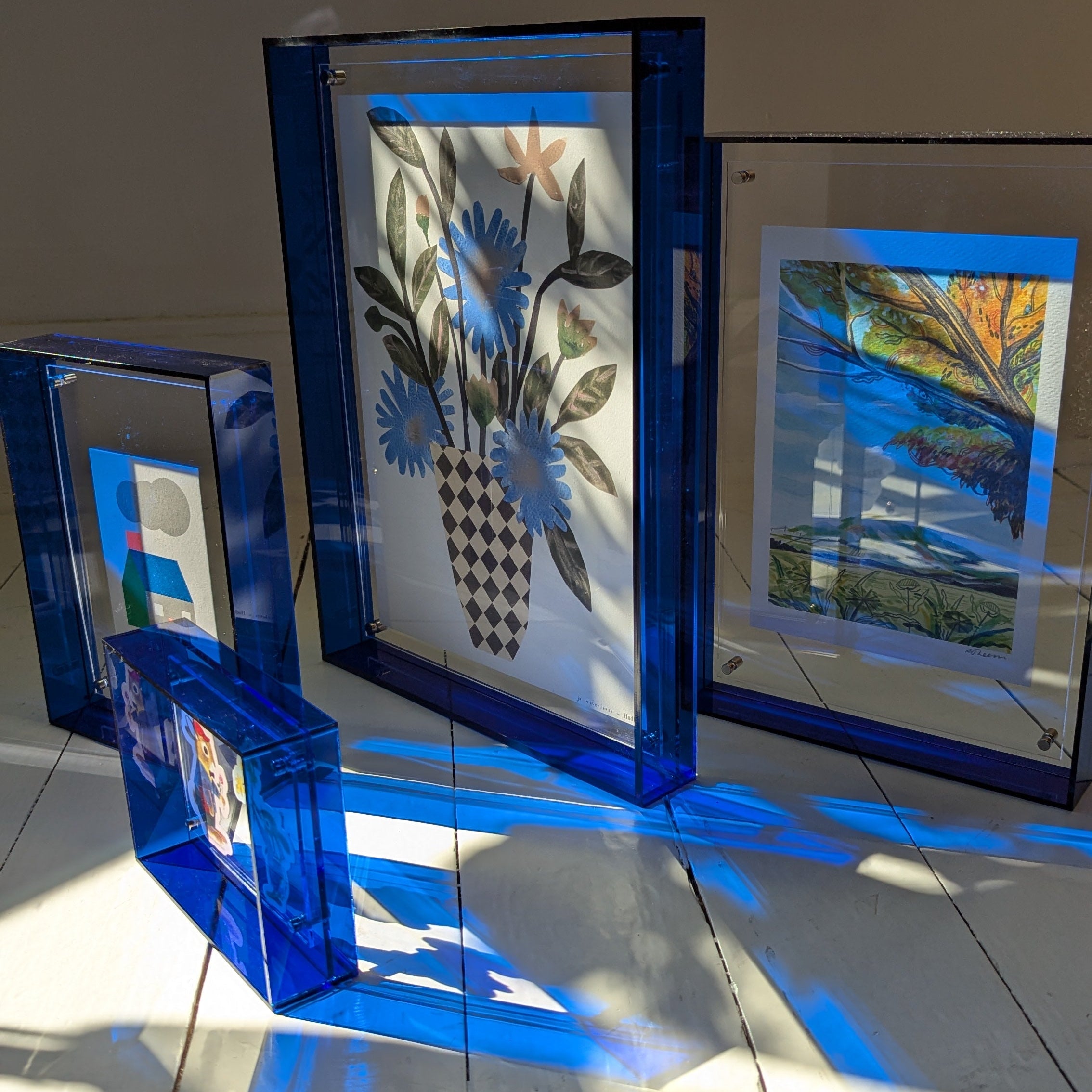 Large Blue Acrylic Frame