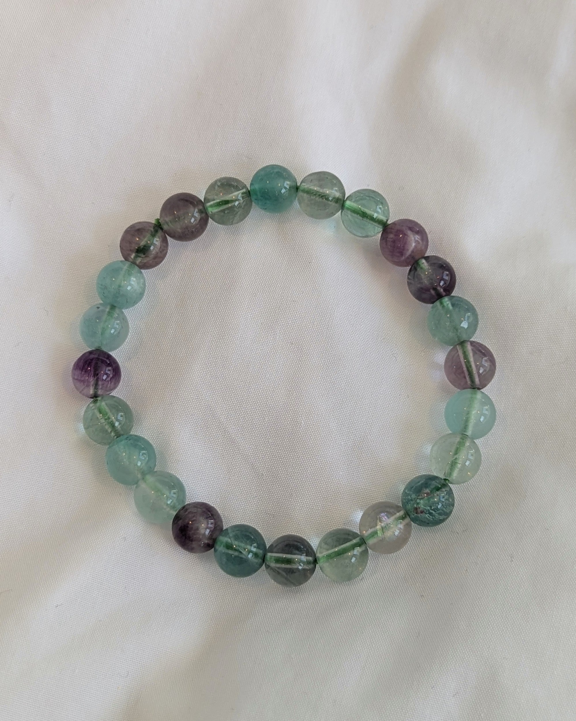 Rainbow Fluorite Bead Bracelet
