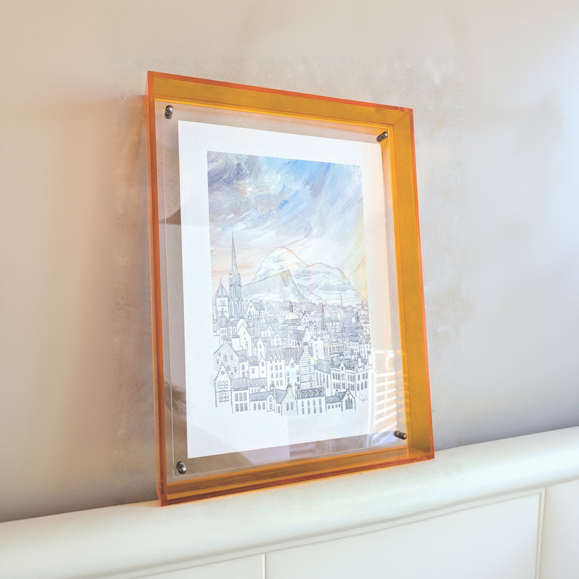 Large Orange Acrylic Frame