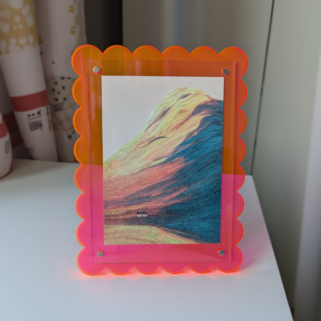 Pink Scalloped Acrylic Frame