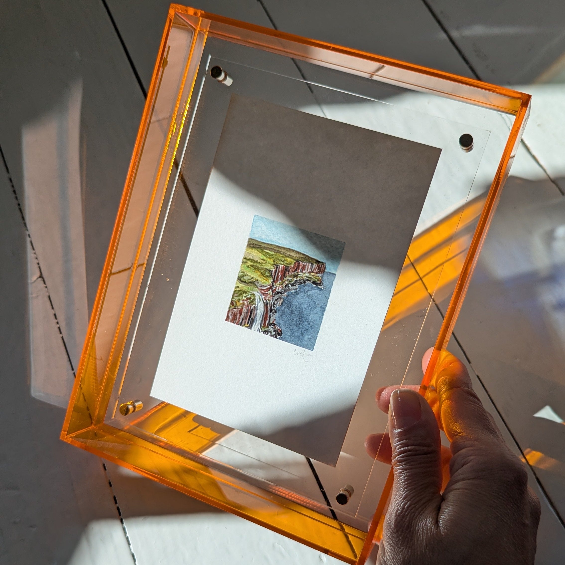 Small Orange Acrylic Frame