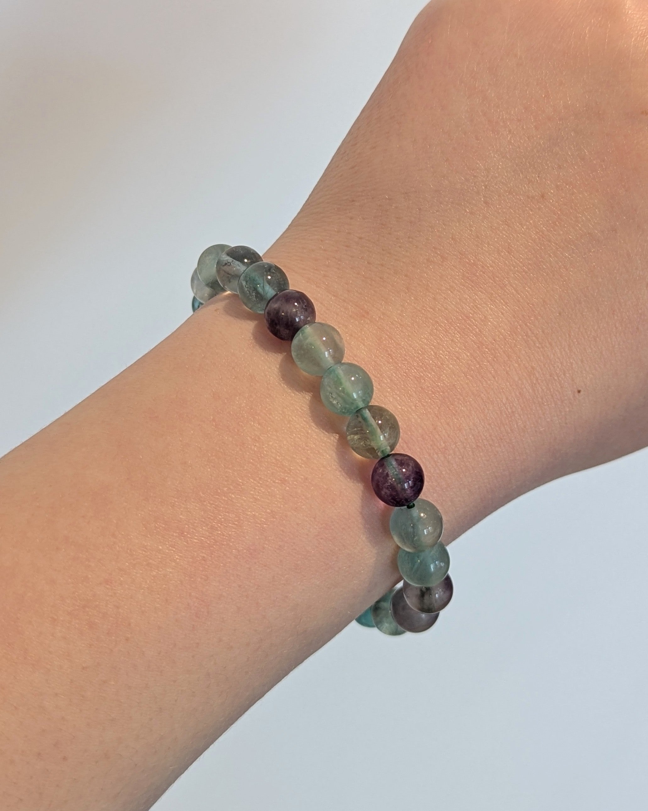 Rainbow Fluorite Bead Bracelet