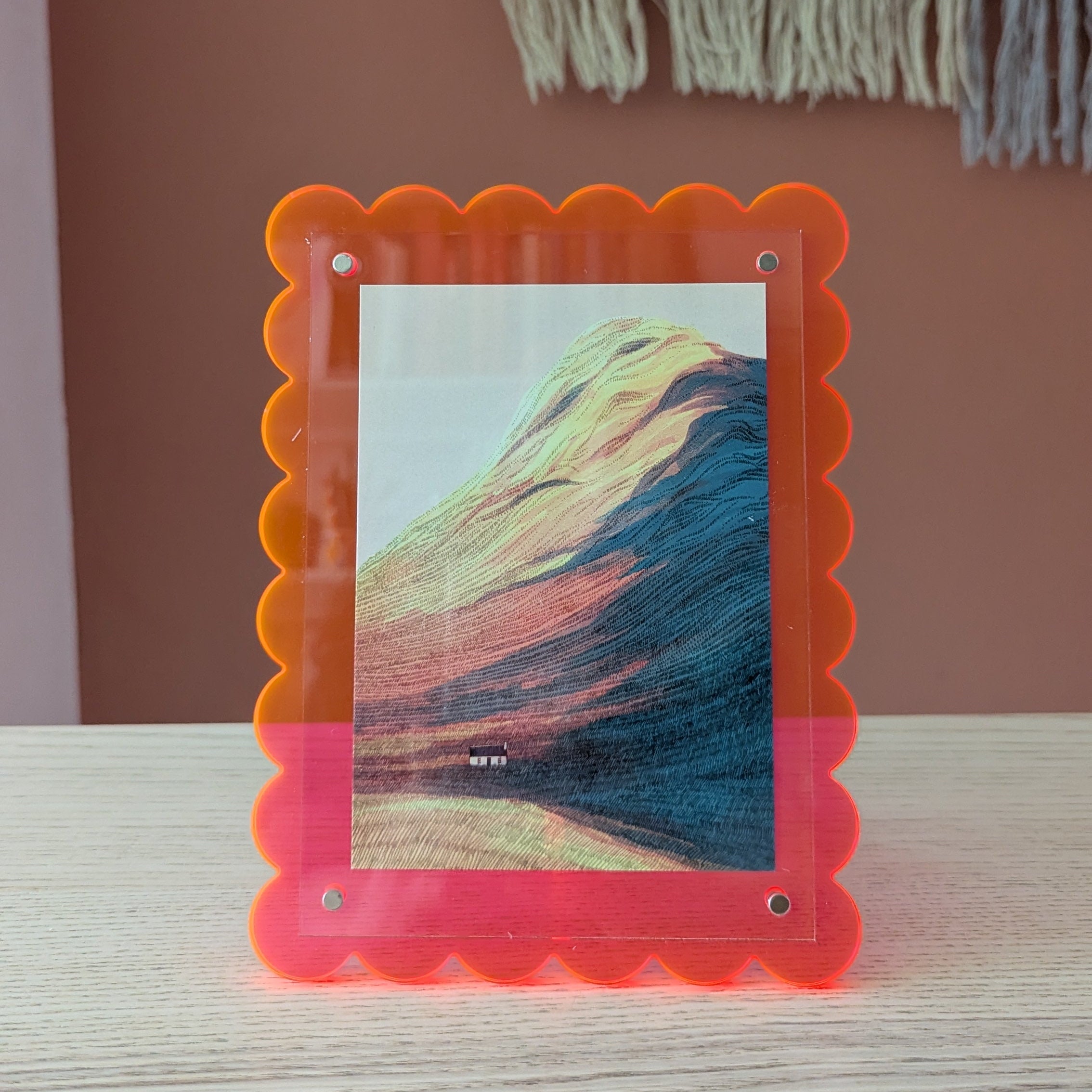 Pink Scalloped Acrylic Frame