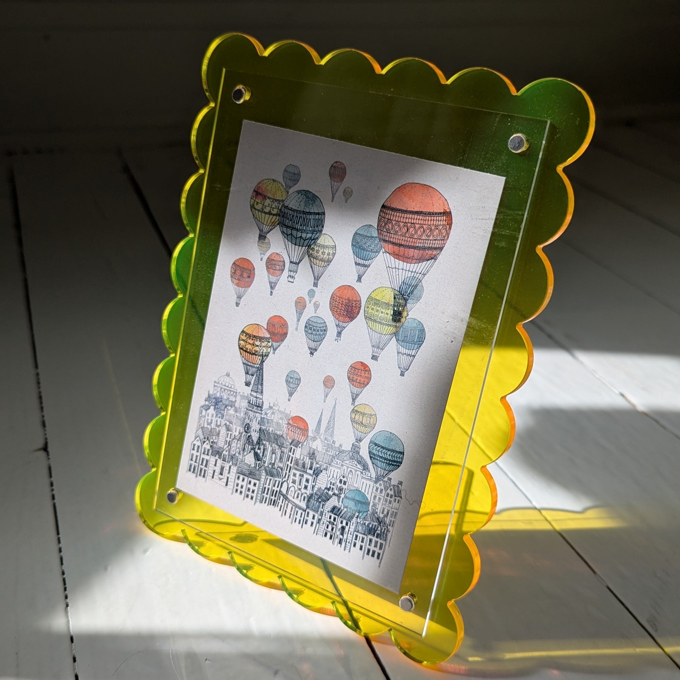 Yellow Scalloped Acrylic Frame