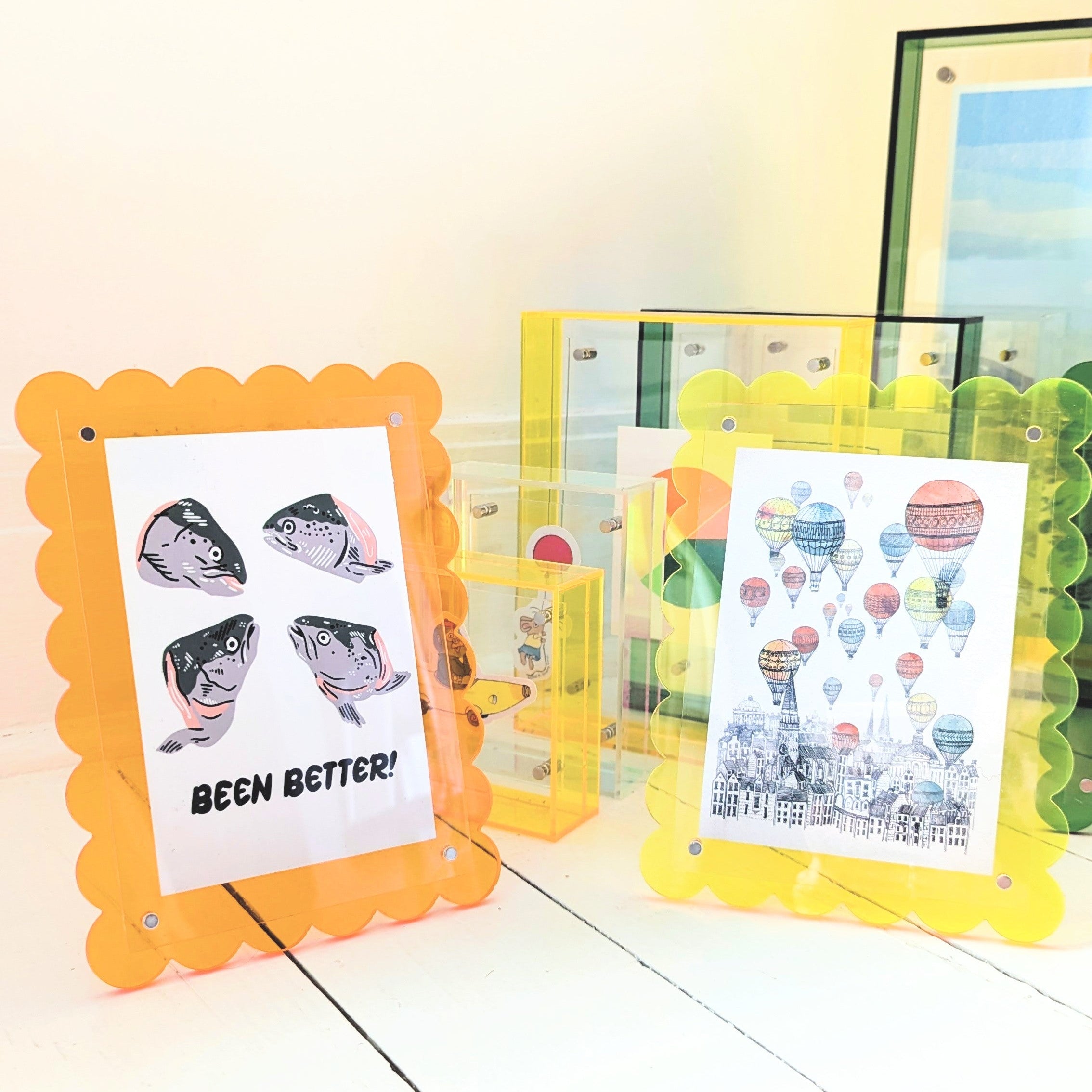 Orange Scalloped Acrylic Frame