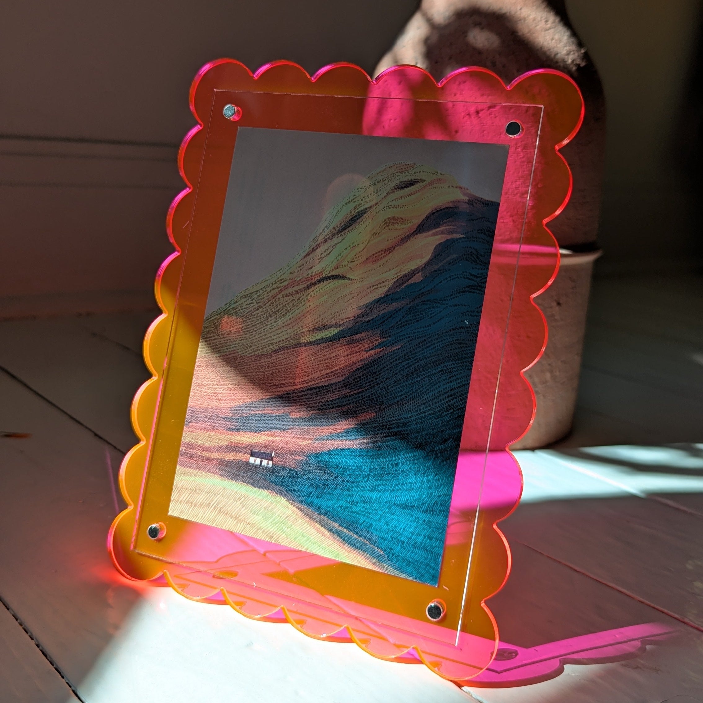 Pink Scalloped Acrylic Frame