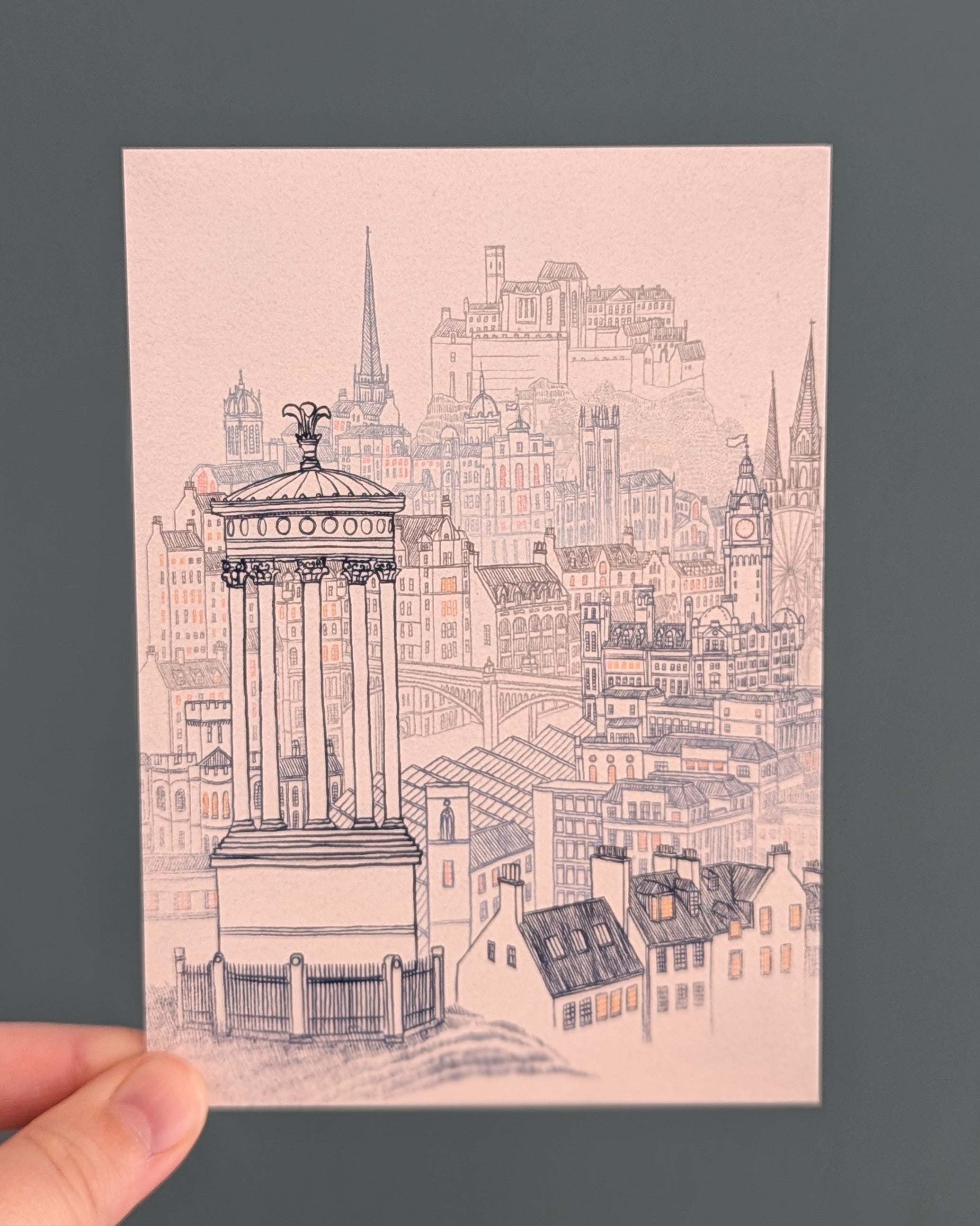 David Fleck Postcard - Calton Hill