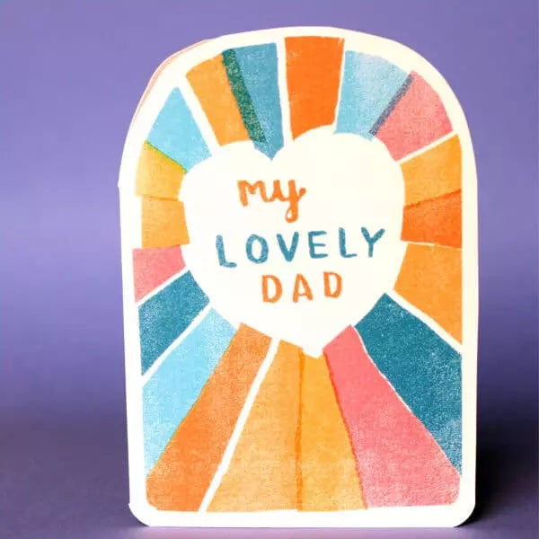 Lovely Dad Rainbow Heart Father's Day Card