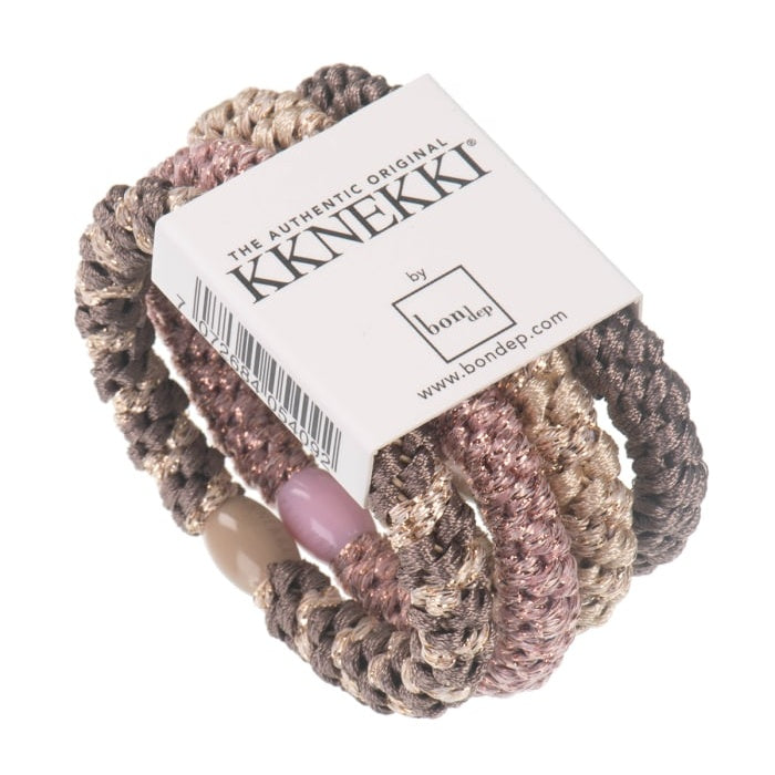 Set Of 4 Pink, Beige, Mole & Gold Kknekki Hair Ties