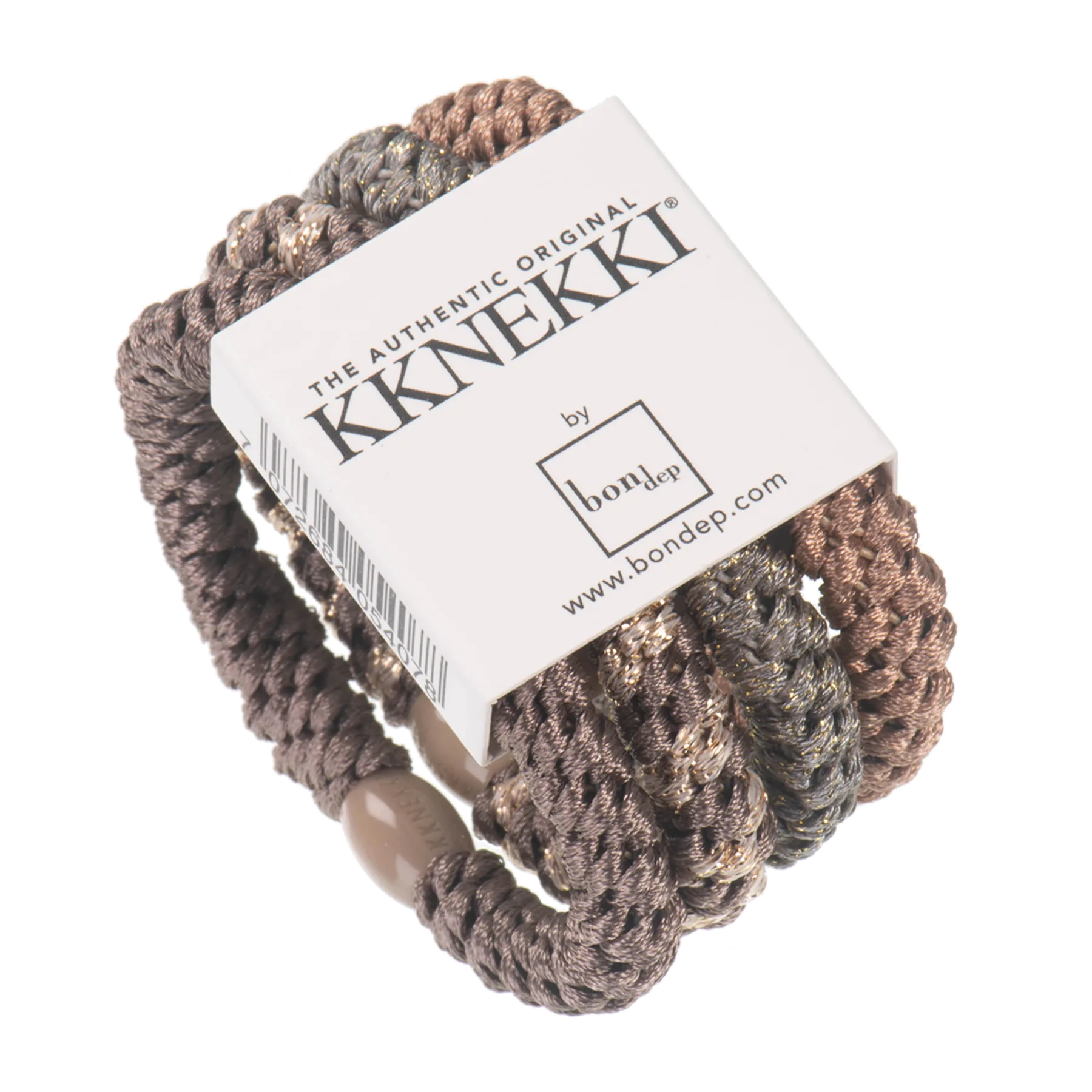 Set Of 4 Browns & Gold Kknekki Hair Ties