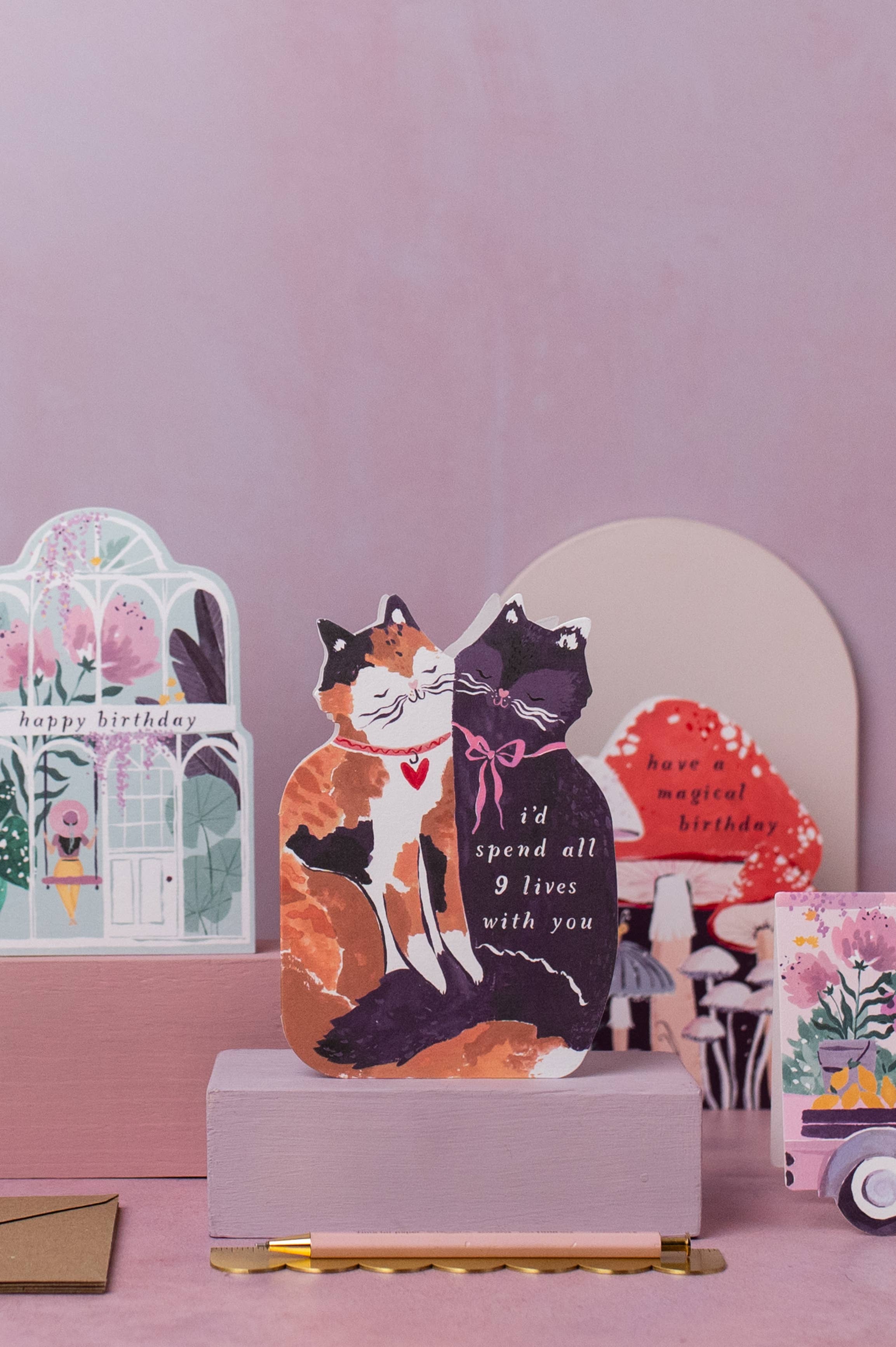 Nine Lives Cats Card
