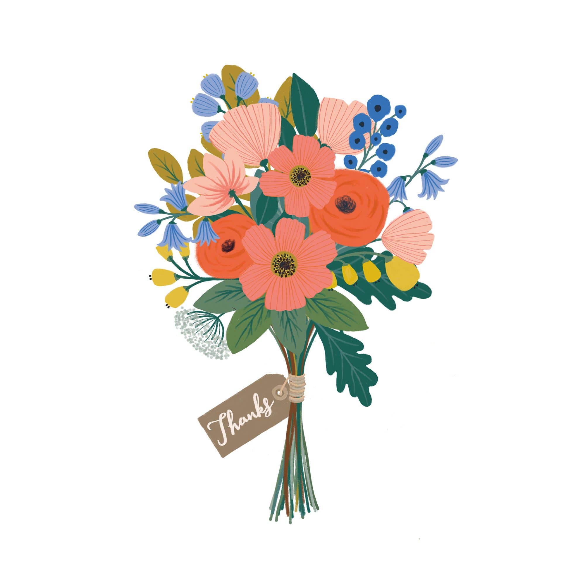 Bunch Of Flowers Thank You Card