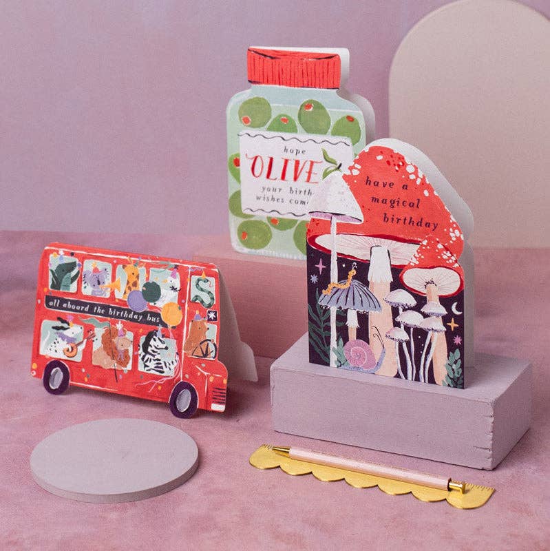 Party Bus Die-Cut Birthday Card