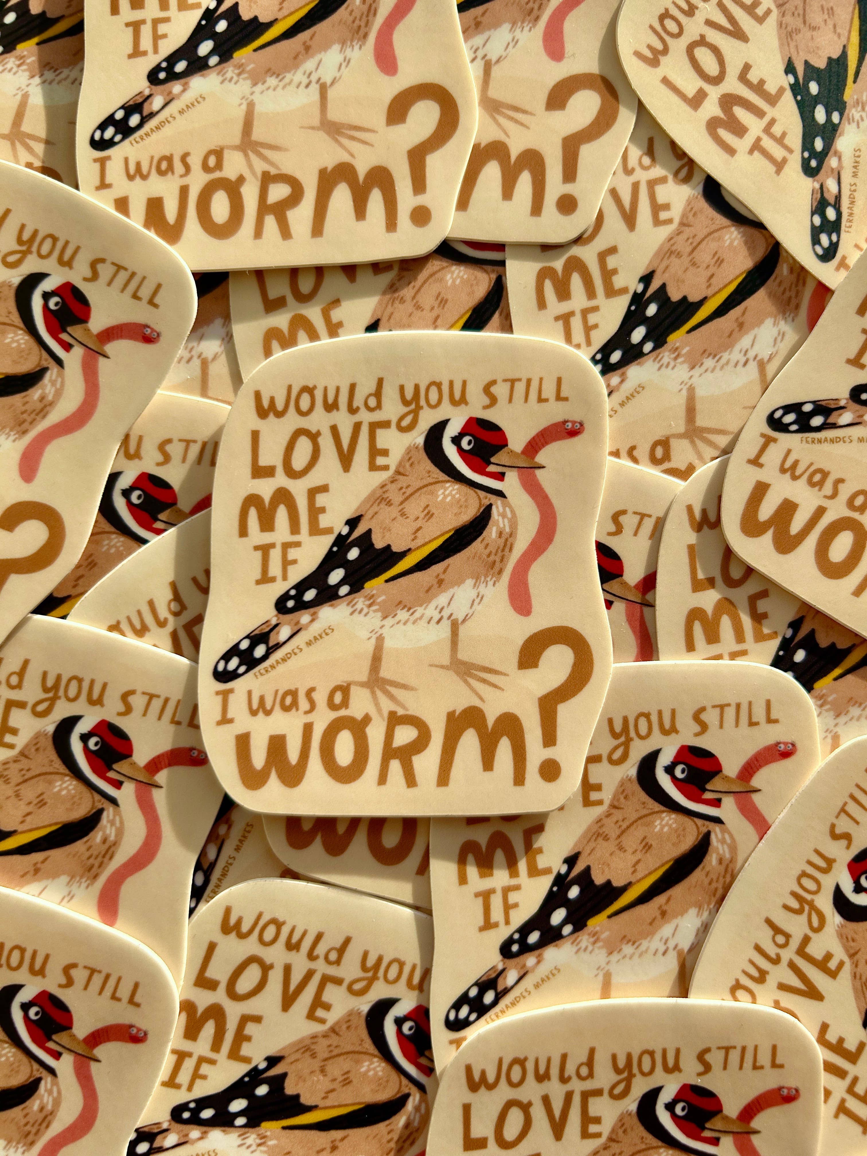 Would You Love Me Worm Vinyl Sticker 