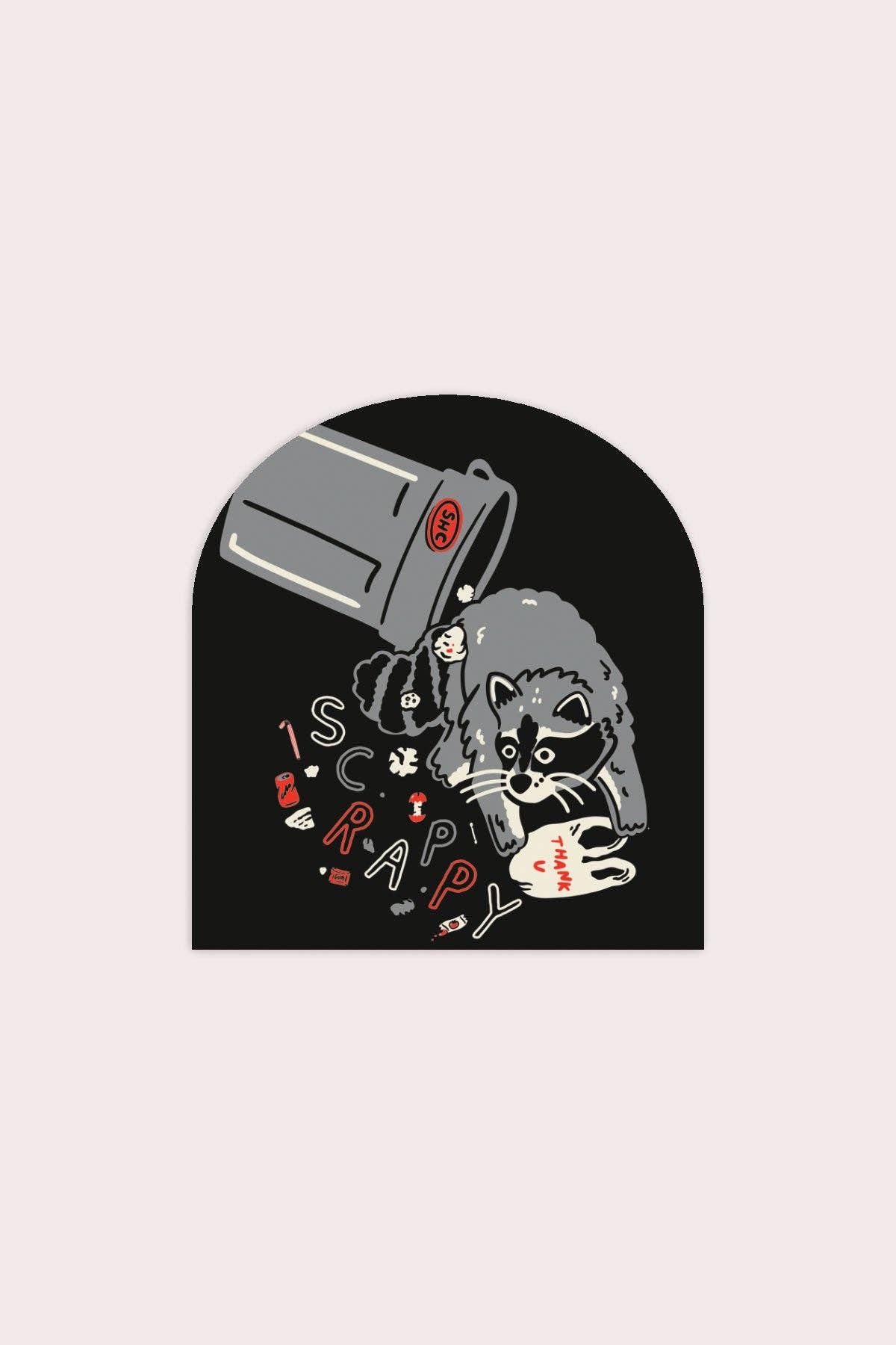Scrappy Raccoon Vinyl Sticker