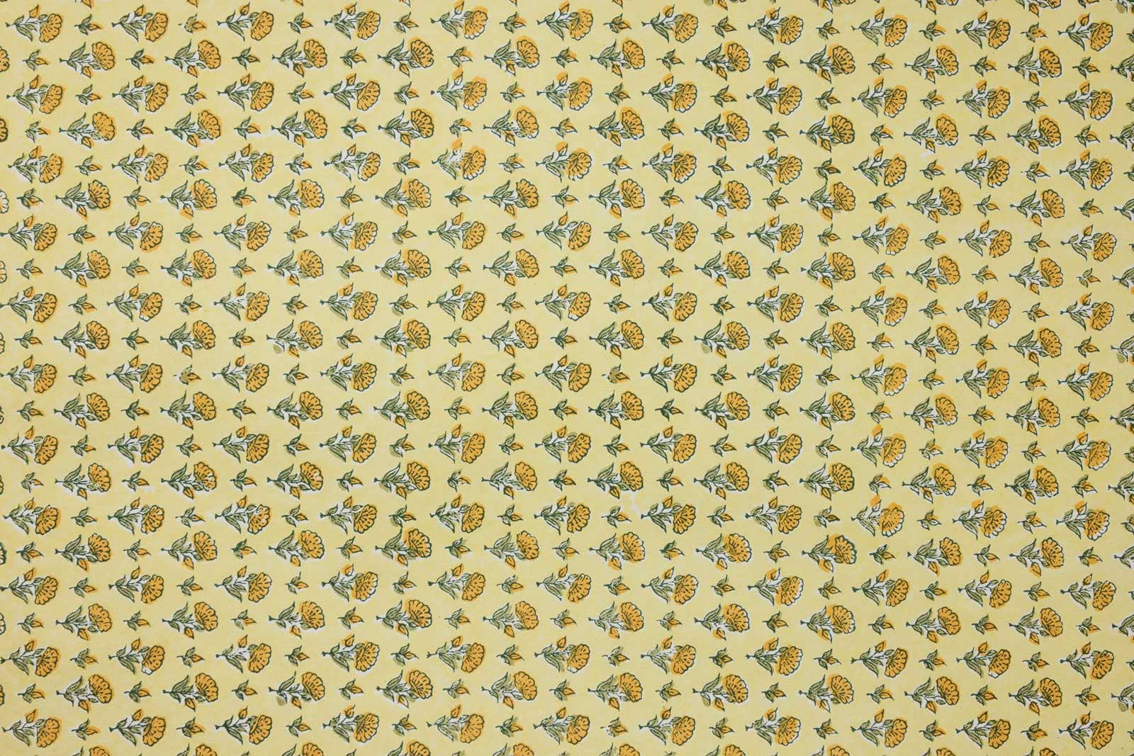 Ditsy Floral Sunshine Block Printed Wrapping Paper