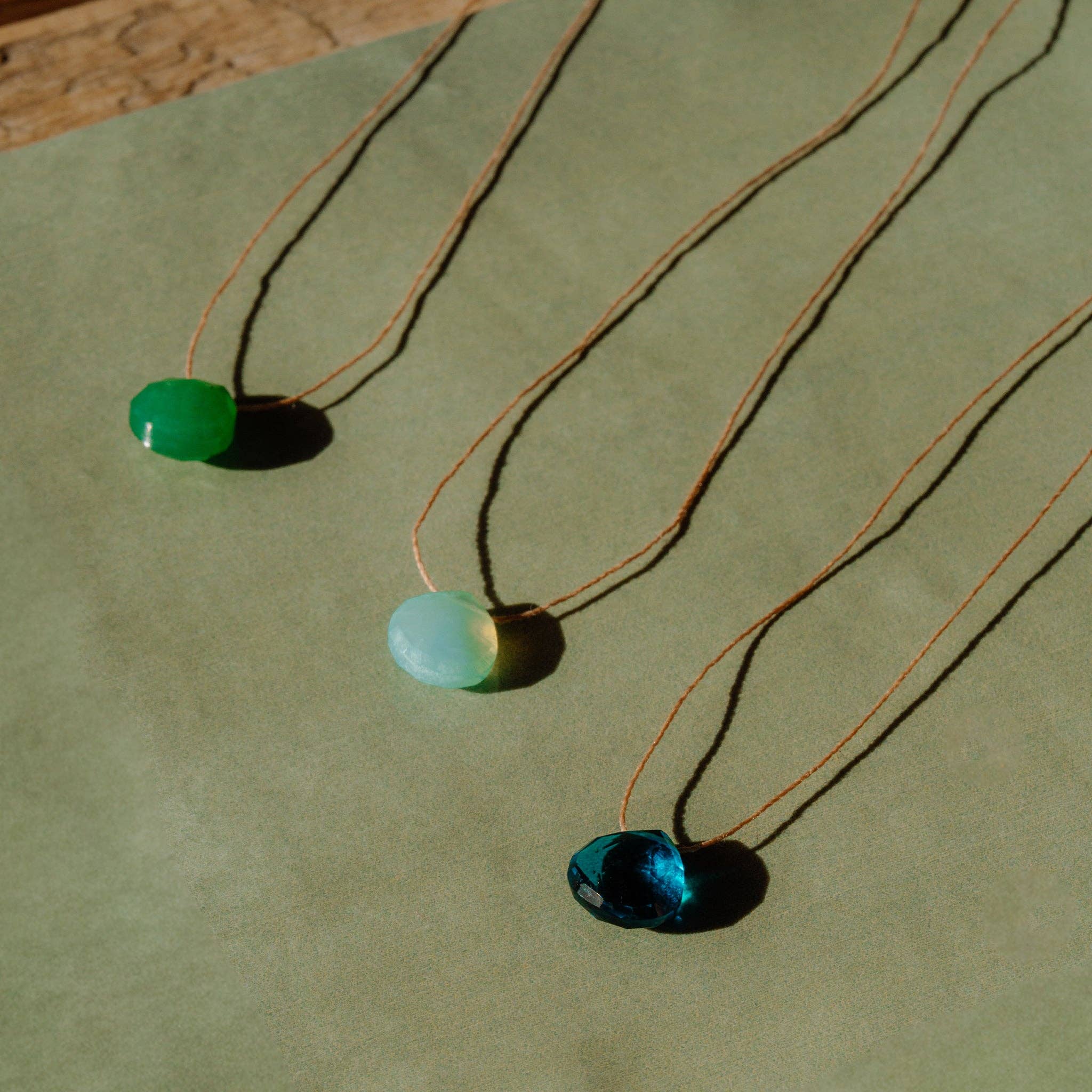 Portofino Blue Quartz Fine Cord Necklace