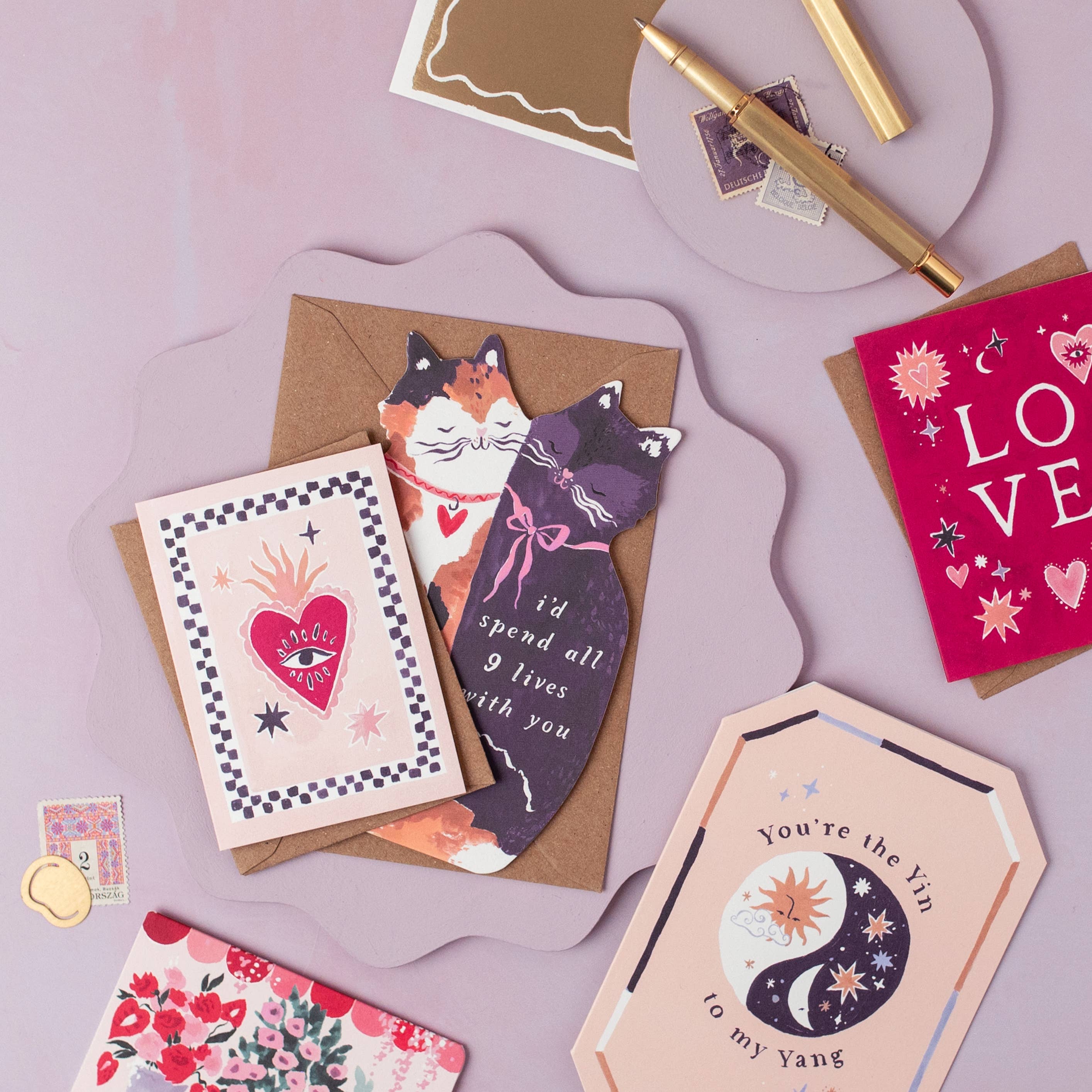Nine Lives Cats Card